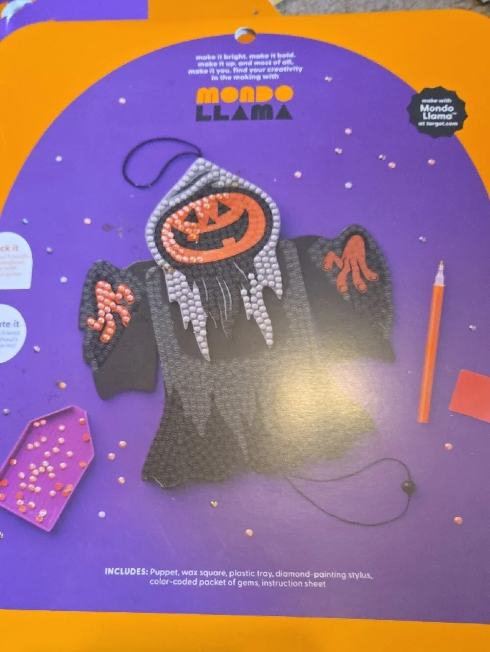 3 Sets Black Halloween Gem Ghoul Costume Craft Kit 912